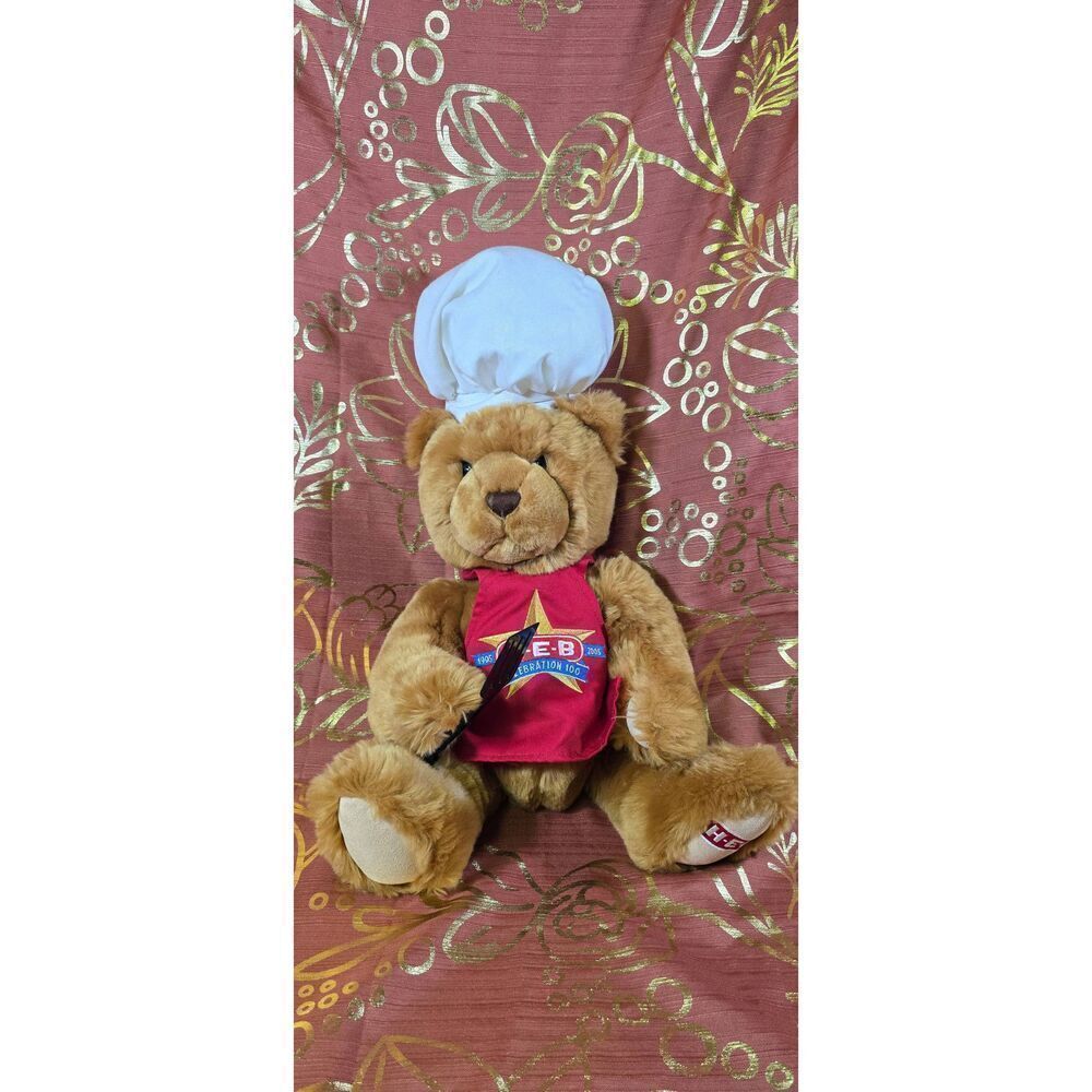 rare 2005 H-E-B Grocery 100th Anniversary Chef Teddy Bear